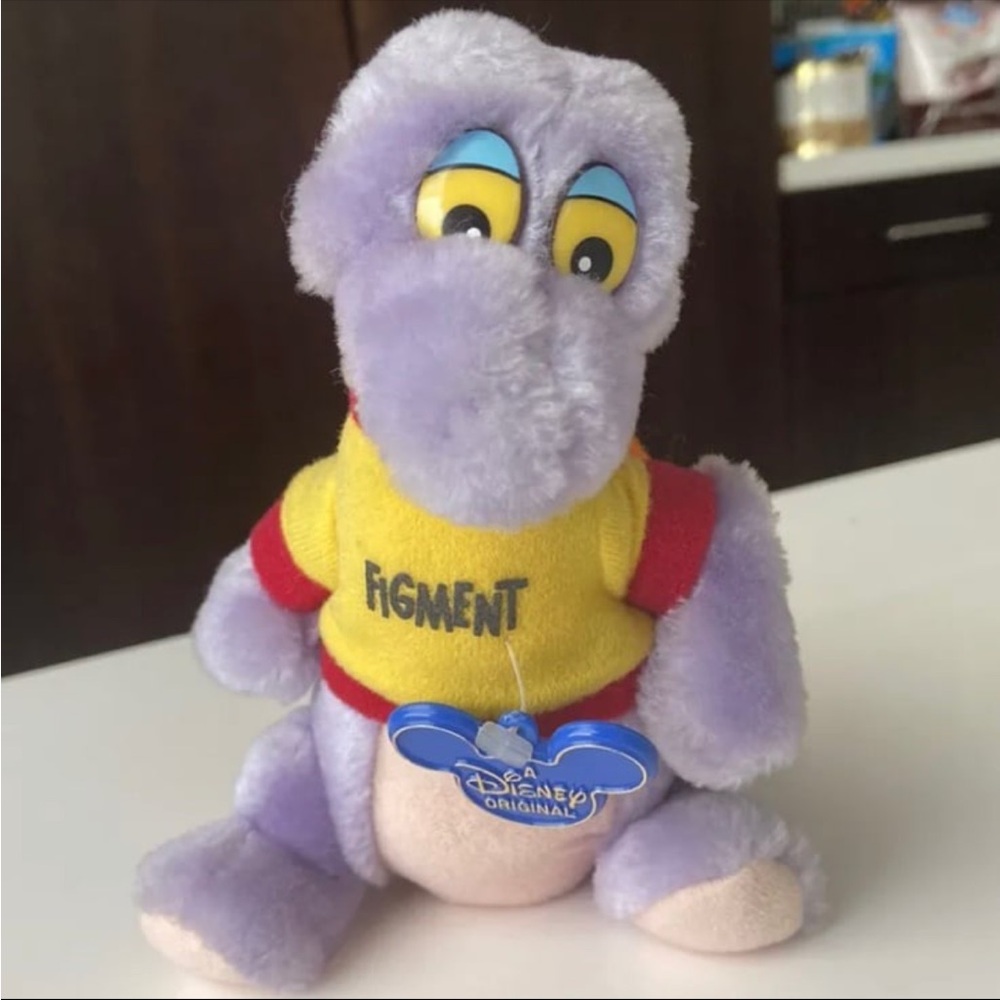 Vintage 1982 Walt Disney World Disney FIGMENT w/T-Shirt Purple Dragon 6” Plush
